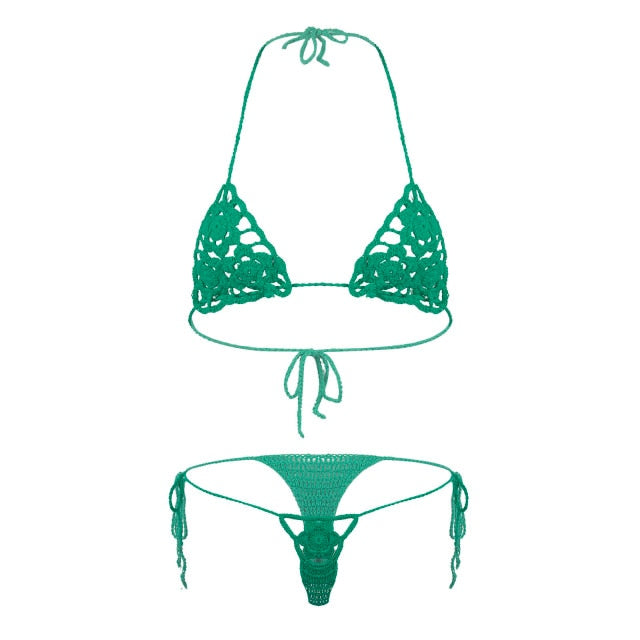 Floral Handmade Crochet Lingerie Set