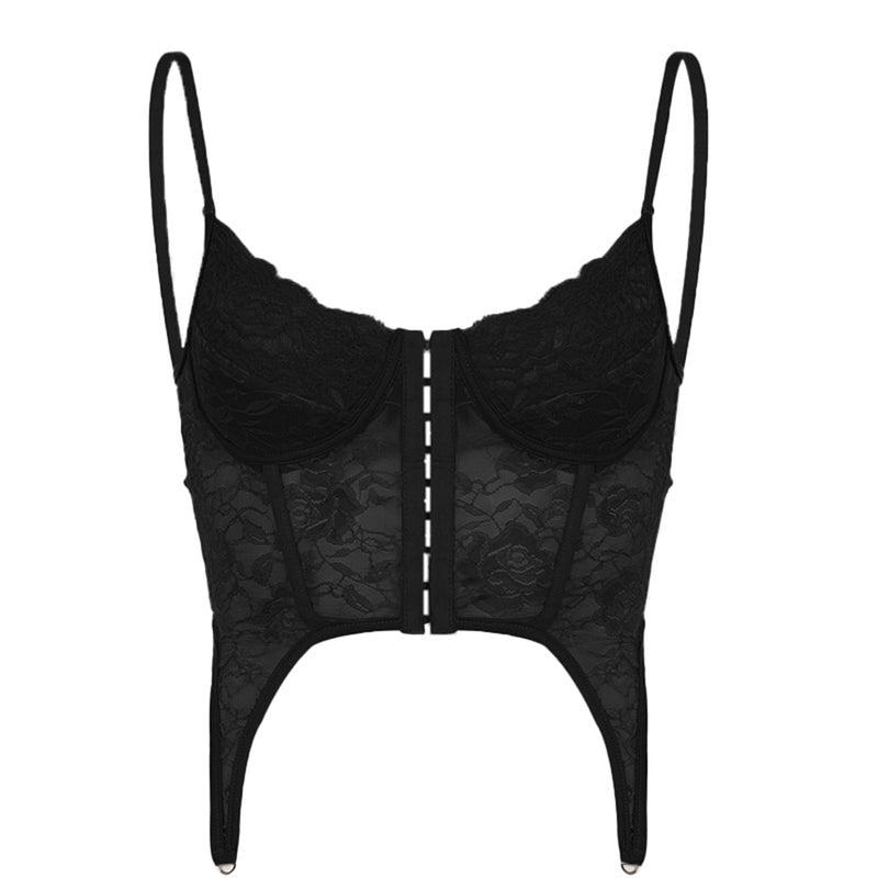Sheer Lace Bustier Top