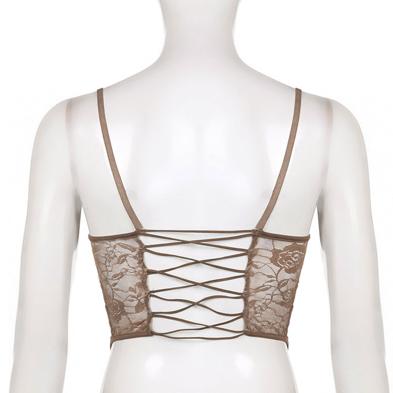 Sheer Lace Bustier Top