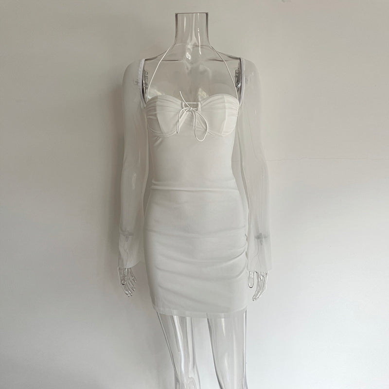 Sheer Sleeve Brunch Dress