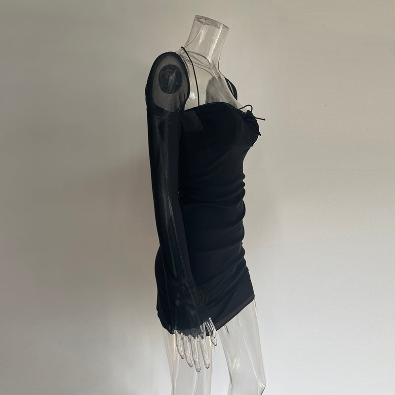 Sheer Sleeve Brunch Dress
