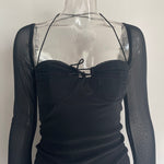 Sheer Sleeve Brunch Dress