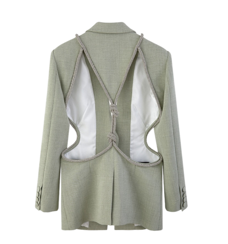 Backless Diamante Blazer